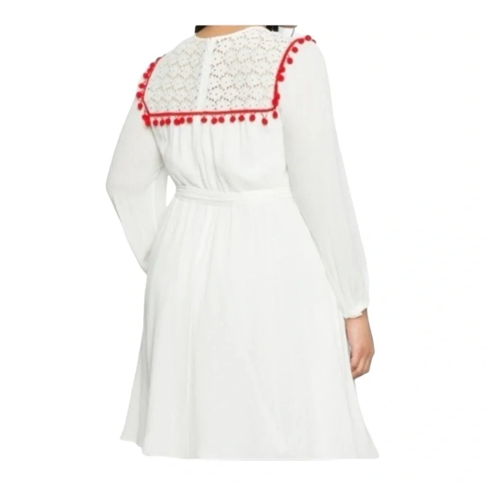 Eloquii NWT Lace Pom Pom Belted Fit Flare Midi‎ Dress Size 26W Plus